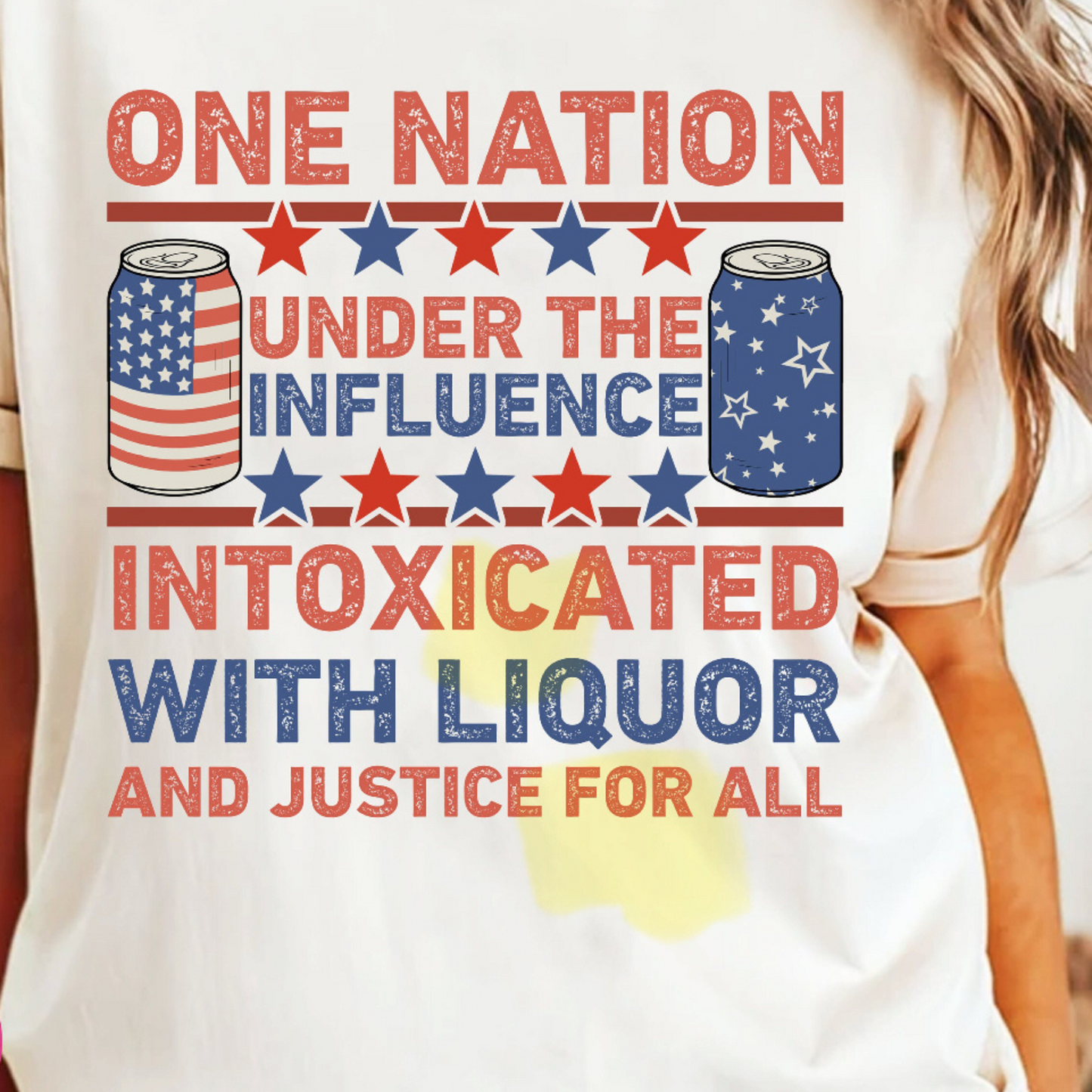 One Nation Funny Patriotic Gildan T-shirt