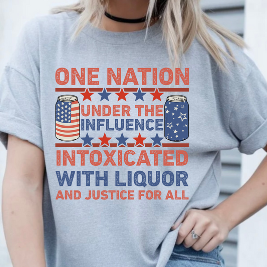 One Nation Funny Patriotic Gildan T-shirt