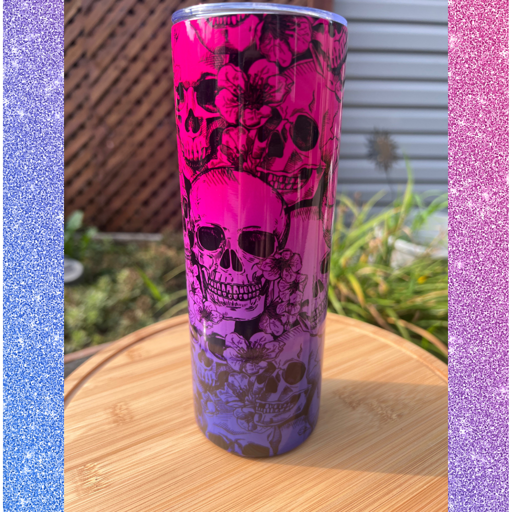 Pink Skulls Tumbler