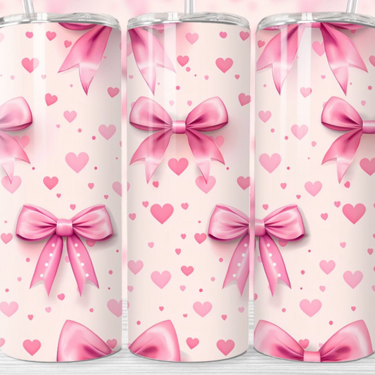 Coquette Pink Bows Tumbler
